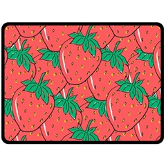 Texture Sweet Strawberry Dessert Food Summer Pattern Two Sides Fleece Blanket (large) by Sarkoni