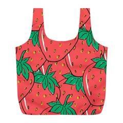 Texture Sweet Strawberry Dessert Food Summer Pattern Full Print Recycle Bag (L)