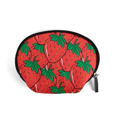 Texture Sweet Strawberry Dessert Food Summer Pattern Accessory Pouch (Small)