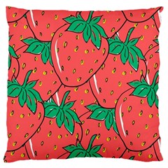 Texture Sweet Strawberry Dessert Food Summer Pattern Standard Premium Plush Fleece Cushion Case (Two Sides)