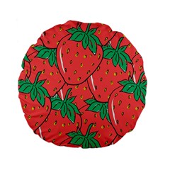 Texture Sweet Strawberry Dessert Food Summer Pattern Standard 15  Premium Flano Round Cushions