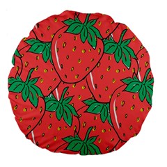 Texture Sweet Strawberry Dessert Food Summer Pattern Large 18  Premium Flano Round Cushions