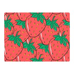 Texture Sweet Strawberry Dessert Food Summer Pattern Two Sides Premium Plush Fleece Blanket (mini) by Sarkoni