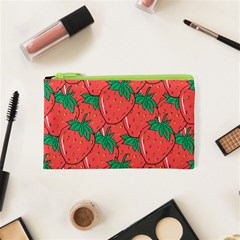 Texture Sweet Strawberry Dessert Food Summer Pattern Cosmetic Bag (XS)