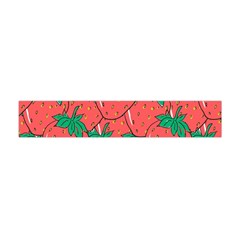 Texture Sweet Strawberry Dessert Food Summer Pattern Premium Plush Fleece Scarf (Mini)