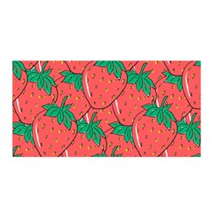 Texture Sweet Strawberry Dessert Food Summer Pattern Satin Wrap 35  X 70  by Sarkoni