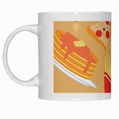 Fast Junk Food  Pizza Burger Cool Soda Pattern White Mug by Sarkoni