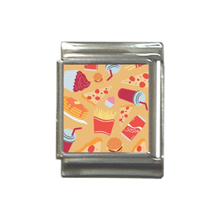 Fast Junk Food  Pizza Burger Cool Soda Pattern Italian Charm (13mm)