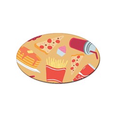 Fast Junk Food  Pizza Burger Cool Soda Pattern Sticker (oval) by Sarkoni