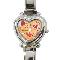 Fast Junk Food  Pizza Burger Cool Soda Pattern Heart Italian Charm Watch by Sarkoni