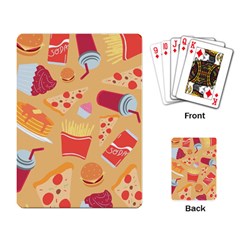 Fast Junk Food  Pizza Burger Cool Soda Pattern Playing Cards Single Design (rectangle) by Sarkoni