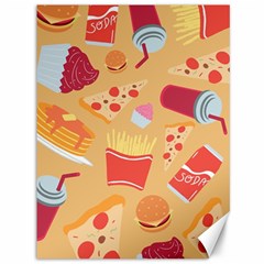 Fast Junk Food  Pizza Burger Cool Soda Pattern Canvas 36  X 48  by Sarkoni