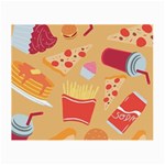 Fast Junk Food  Pizza Burger Cool Soda Pattern Small Glasses Cloth (2 Sides) Front