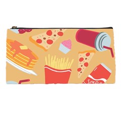 Fast Junk Food  Pizza Burger Cool Soda Pattern Pencil Case by Sarkoni