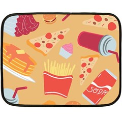 Fast Junk Food  Pizza Burger Cool Soda Pattern Two Sides Fleece Blanket (mini) by Sarkoni