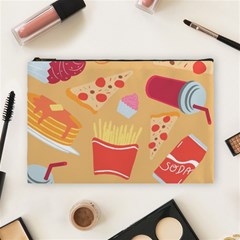 Fast Junk Food  Pizza Burger Cool Soda Pattern Cosmetic Bag (large) by Sarkoni