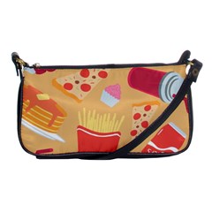 Fast Junk Food  Pizza Burger Cool Soda Pattern Shoulder Clutch Bag by Sarkoni