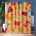 Fast Junk Food  Pizza Burger Cool Soda Pattern Shower Curtain 60  x 72  (Medium)  60 x72  Curtain