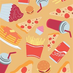 Fast Junk Food  Pizza Burger Cool Soda Pattern Play Mat (square) by Sarkoni