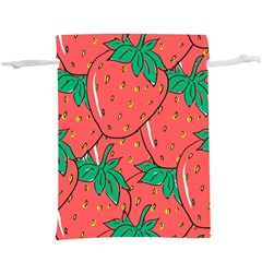 Texture Sweet Strawberry Dessert Food Summer Pattern Lightweight Drawstring Pouch (XL)