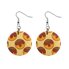 Takoyaki Food Seamless Pattern Mini Button Earrings by Sarkoni