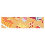 Fast Junk Food  Pizza Burger Cool Soda Pattern Oblong Satin Scarf (16  x 60 ) Front