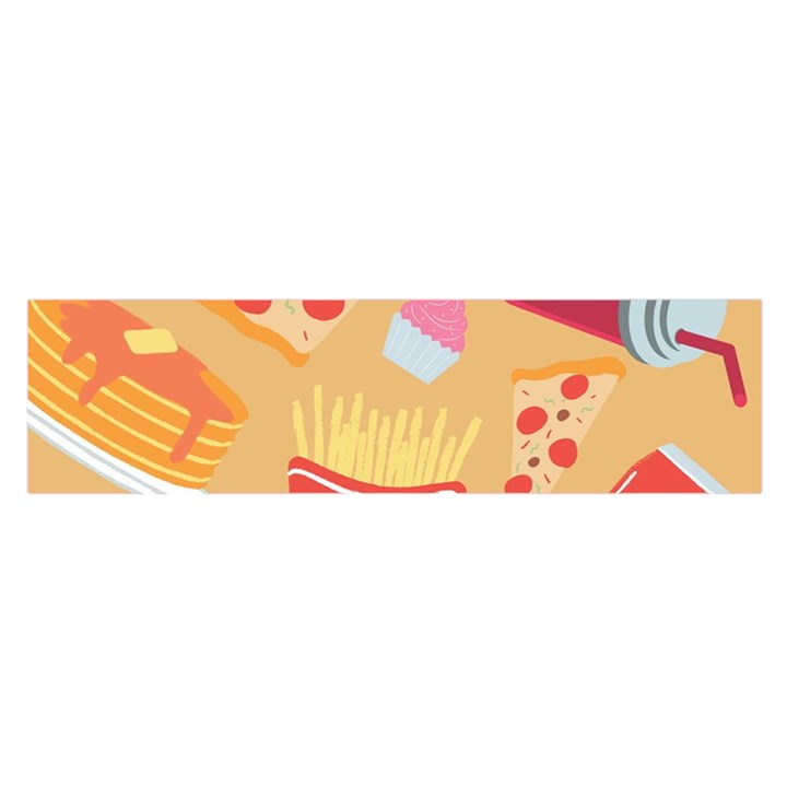 Fast Junk Food  Pizza Burger Cool Soda Pattern Oblong Satin Scarf (16  x 60 )