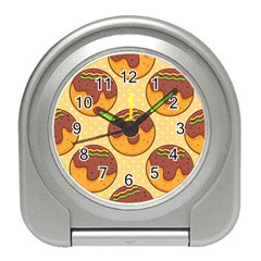 Takoyaki Food Seamless Pattern Travel Alarm Clock by Sarkoni