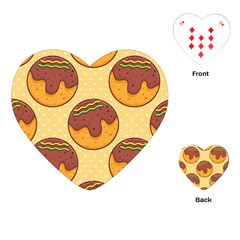 Takoyaki Food Seamless Pattern Playing Cards Single Design (heart)