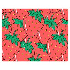 Texture Sweet Strawberry Dessert Food Summer Pattern Premium Plush Fleece Blanket (Medium)