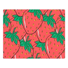 Texture Sweet Strawberry Dessert Food Summer Pattern Premium Plush Fleece Blanket (Large)