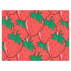 Texture Sweet Strawberry Dessert Food Summer Pattern Premium Plush Fleece Blanket (Extra Small)