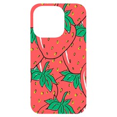 Texture Sweet Strawberry Dessert Food Summer Pattern Iphone 14 Pro Black Uv Print Case