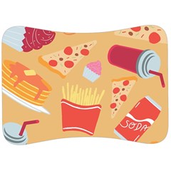 Fast Junk Food  Pizza Burger Cool Soda Pattern Velour Seat Head Rest Cushion by Sarkoni