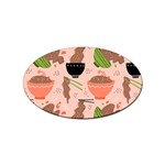 Doodle Yakisoba Seamless Pattern Sticker Oval (100 pack) Front