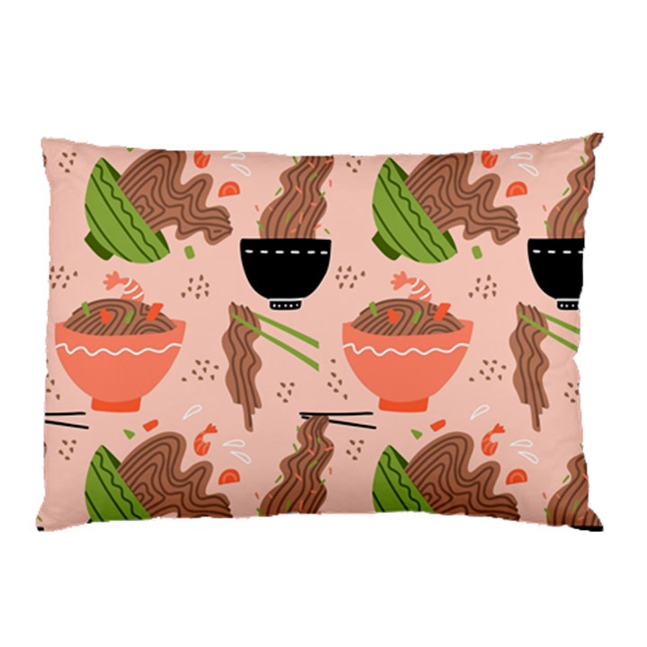 Doodle Yakisoba Seamless Pattern Pillow Case