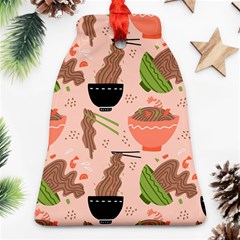 Doodle Yakisoba Seamless Pattern Bell Ornament (two Sides)