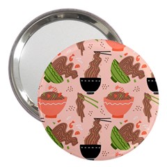 Doodle Yakisoba Seamless Pattern 3  Handbag Mirrors by Sarkoni