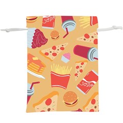 Fast Junk Food  Pizza Burger Cool Soda Pattern Lightweight Drawstring Pouch (xl) by Sarkoni