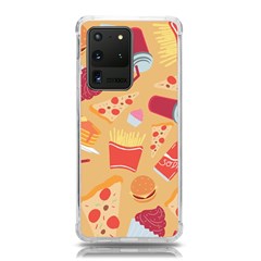 Fast Junk Food  Pizza Burger Cool Soda Pattern Samsung Galaxy S20 Ultra 6 9 Inch Tpu Uv Case by Sarkoni