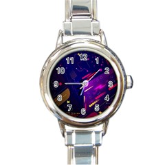 Vector Design Gamming Sytle Retro Art Pattern Round Italian Charm Watch