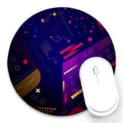 Vector Design Gamming Sytle Retro Art Pattern Round Mousepad