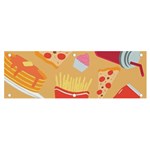 Fast Junk Food  Pizza Burger Cool Soda Pattern Banner and Sign 6  x 2  Front