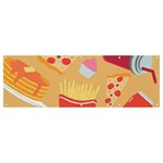 Fast Junk Food  Pizza Burger Cool Soda Pattern Banner and Sign 12  x 4  Front