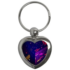 Vector Design Gamming Sytle Retro Art Pattern Key Chain (heart) by Sarkoni