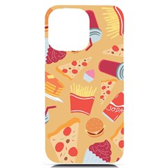 Fast Junk Food  Pizza Burger Cool Soda Pattern Iphone 14 Pro Max Black Uv Print Case by Sarkoni