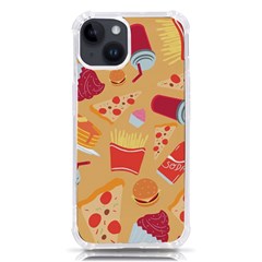 Fast Junk Food  Pizza Burger Cool Soda Pattern Iphone 14 Tpu Uv Print Case by Sarkoni