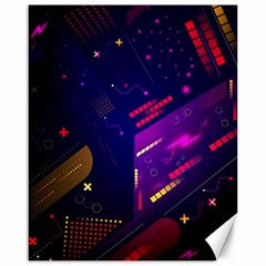 Vector Design Gamming Sytle Retro Art Pattern Canvas 16  x 20 