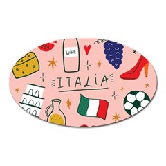 Food Pattern Italia Oval Magnet