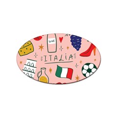 Food Pattern Italia Sticker Oval (10 Pack) by Sarkoni